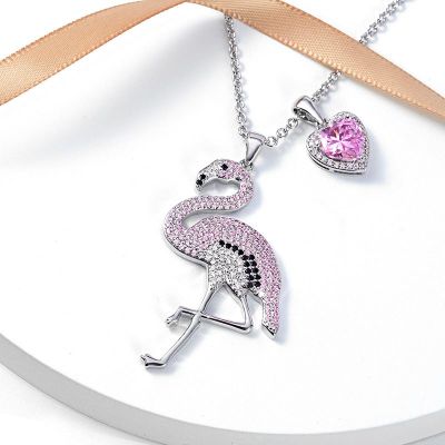 Flamingo & Herz Halskette