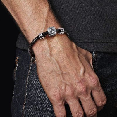 Totenkopf Kreuz & personalisierte Charms Armband