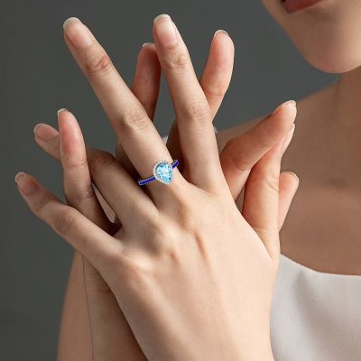 Blauer Tropfen Ring