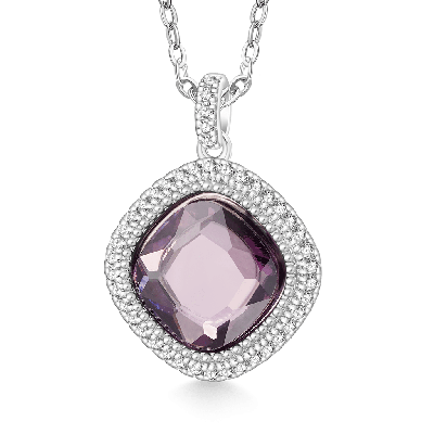 Tiefviolett Diamant Halskette
