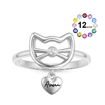 Personalisierter Katze Ring