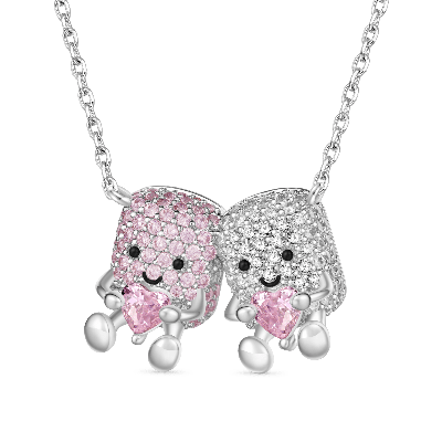 Paar Marshmallows Diamanten Halskette