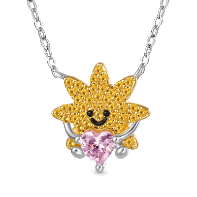 Lächende Sonne Diamantkette