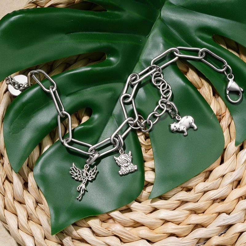 Gnoce Charm Perle Sterling Silber Phönix Karabinerverschluss Charm