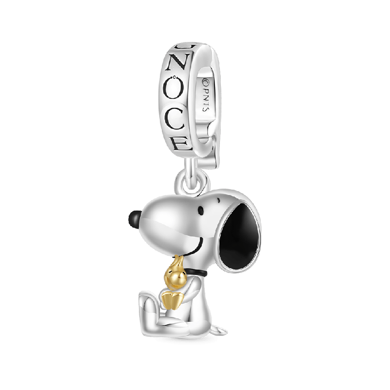 Gnoce Charm Anhänger Peanuts Snoopy & Woodstock Umarmung Anhänger