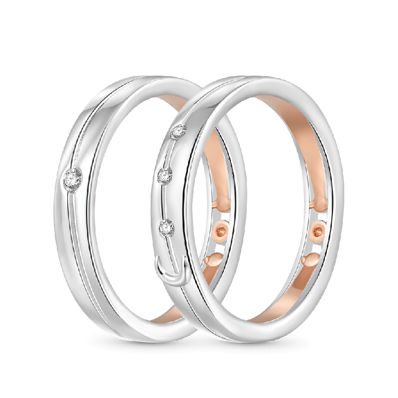 Gnoce Ringe Rose Gold Sternenlicht Partnerringe